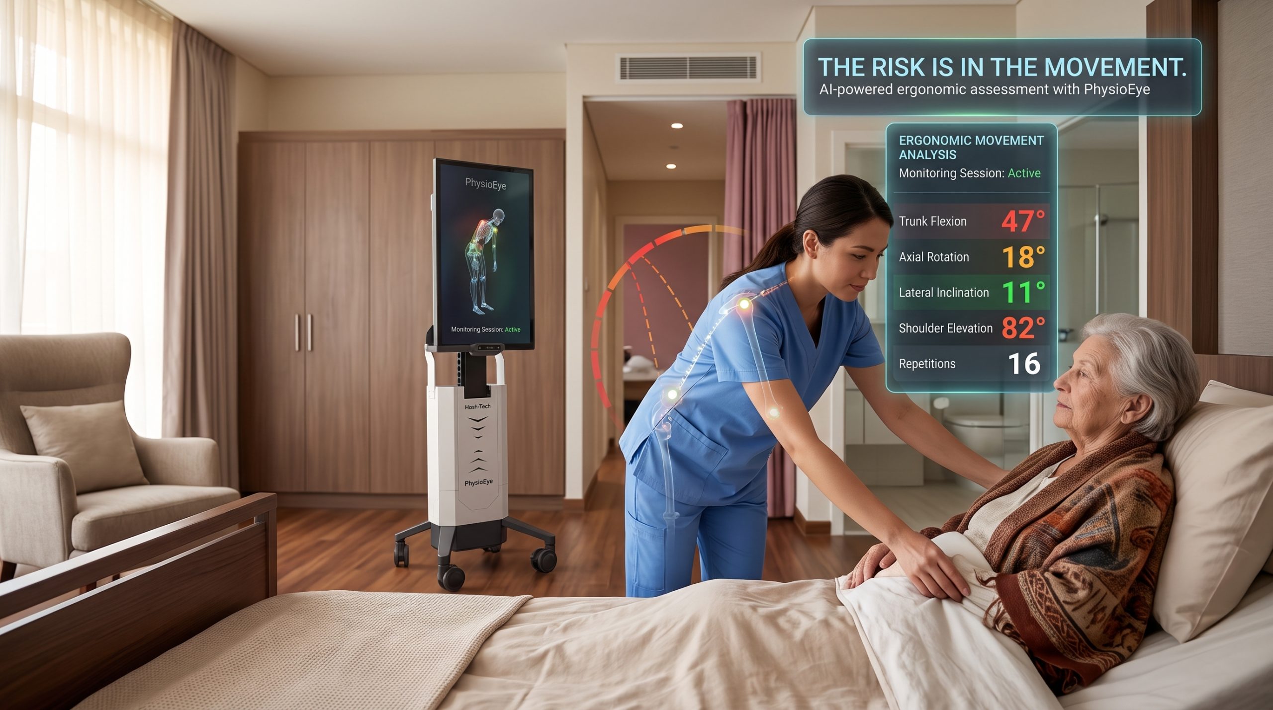 Nurse Back Pain Prevention is one of the PhysioEye AI Engine modules